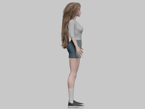 Cute Cartoon woman V37468 3D Model