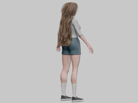 Cute Cartoon woman V37468 3D Model