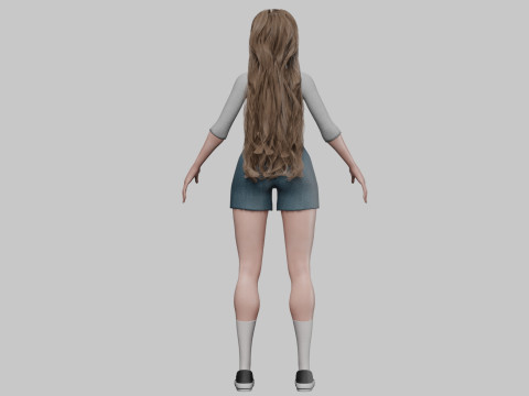 Cute Cartoon woman V37468 3D Model