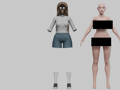 Cute Cartoon woman V37468 3D Model