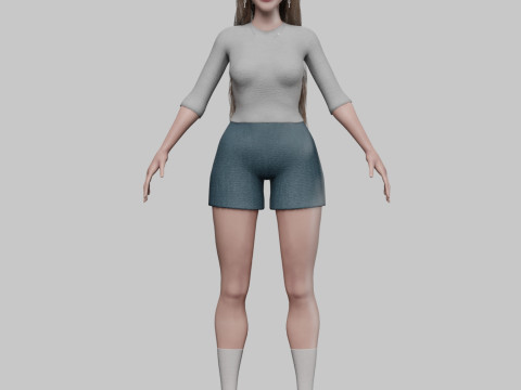 Cute Cartoon woman V37468 3D Model