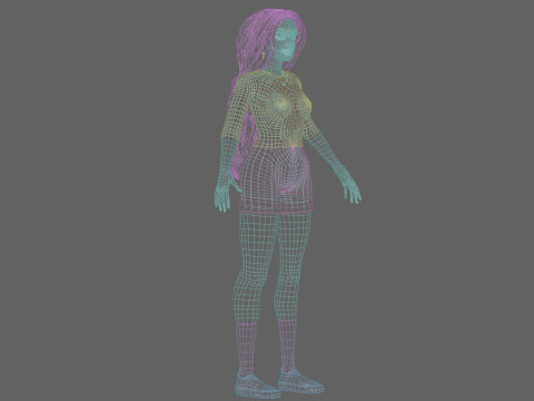 Cute Cartoon woman V37468 3D Model