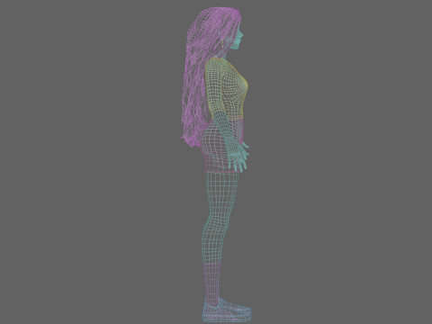 Cute Cartoon woman V37468 3D Model