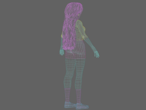 Cute Cartoon woman V37468 3D Model