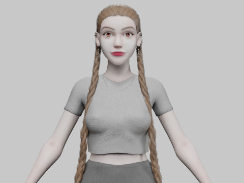 Cute classic woman V36280 3D Model