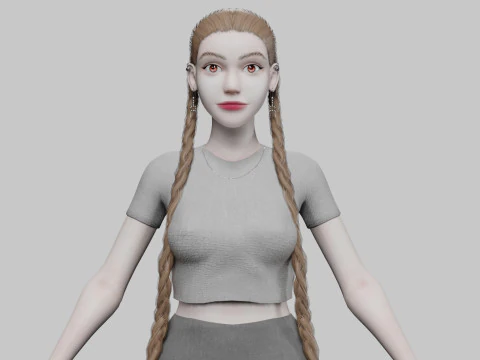 귀여운 클래식 여성 V36280 3D 모델