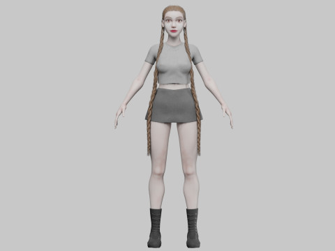 Cute classic woman V36280 Modelo 3D