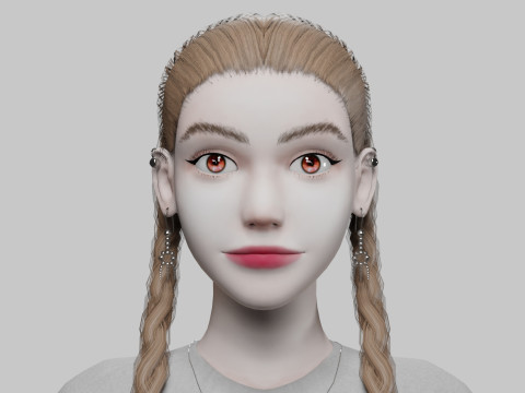 Cute classic woman V36280 Modelo 3D