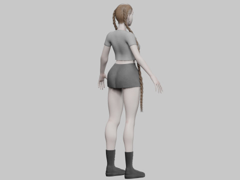 Cute classic woman V36280 Modelo 3D