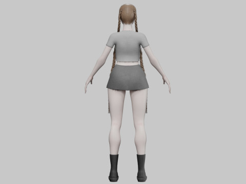 Cute classic woman V36280 Modelo 3D