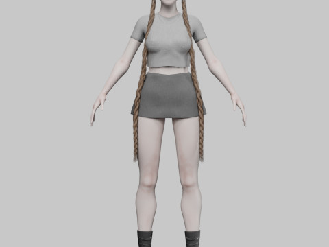 Cute classic woman V36280 Modelo 3D