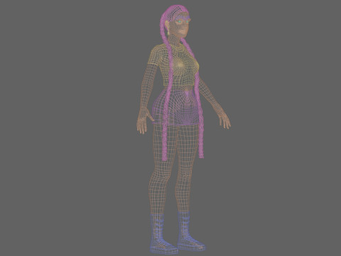 Cute classic woman V36280 Modelo 3D