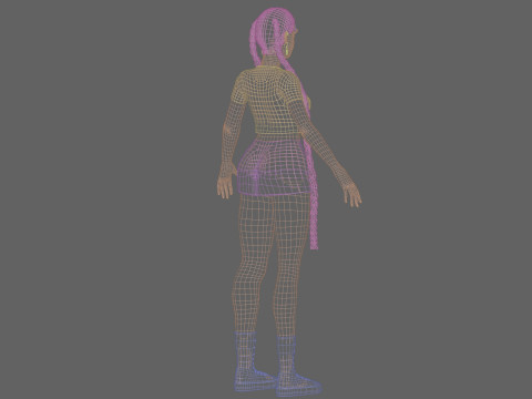 Cute classic woman V36280 Modelo 3D