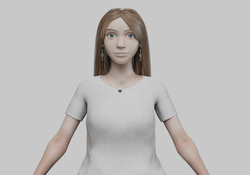 Cute cool woman V34434 3D मॉडल .c4d .max .obj .3ds .fbx .stl .blend 