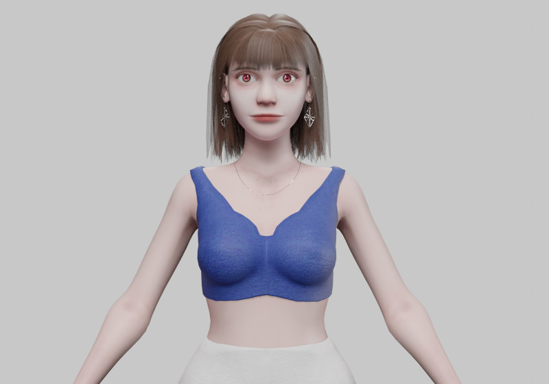 Cute pretty Woman V30860 3D Модель .c4d .max .obj .3ds .fbx .stl .blend