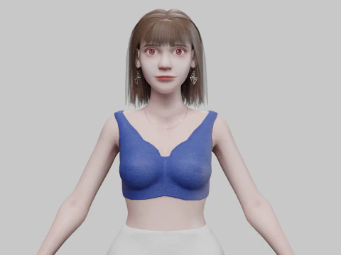 Mulher bonita e fofa V30860 Modelo 3D