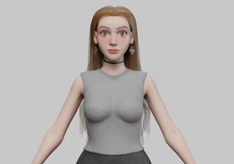 Cute Standard Woman V33281 3D Model .c4d .max .obj .3ds .fbx .stl .blend 