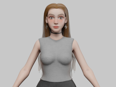 Cute Standard Woman V33281 3D-Modell