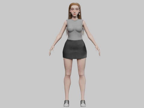 Cute Standard Woman V33281 3D Model