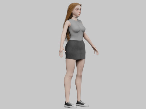 Cute Standard Woman V33281 3D Model
