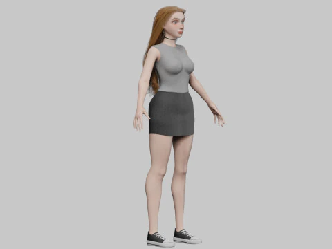 Cute Standard Woman V33281 3D Model