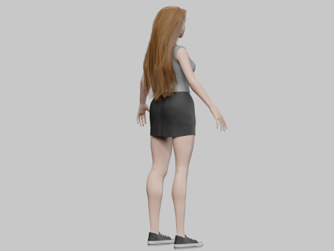 Cute Standard Woman V33281 3D Model