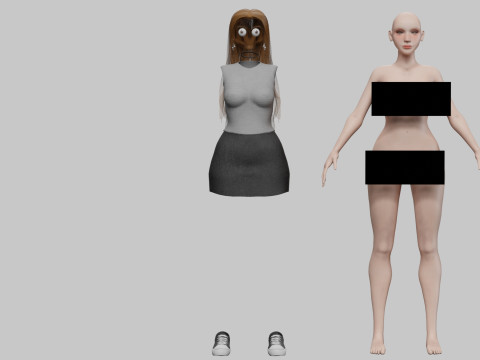 Cute Standard Woman V33281 3D Model