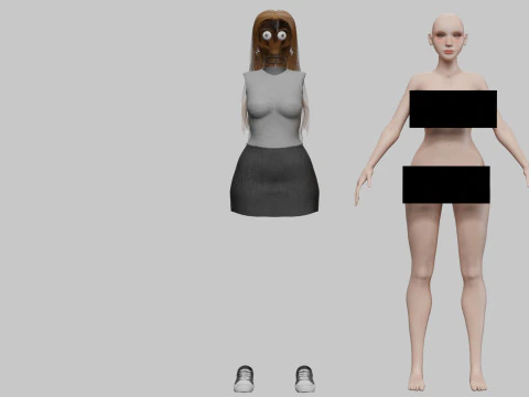 Cute Standard Woman V33281 3D Model