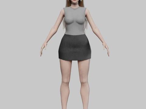 Cute Standard Woman V33281 3D Model