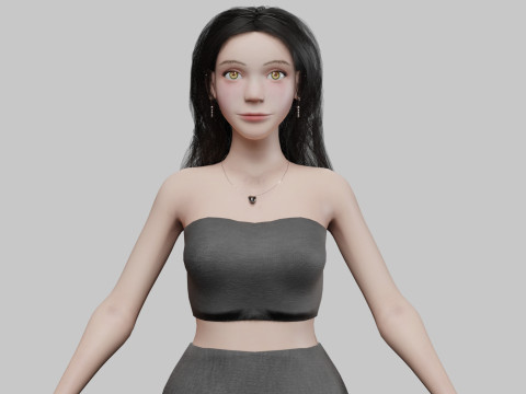 Cute stylized woman V35573 3D मॉडल