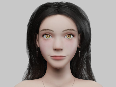 Cute stylized woman V35573 Modelo 3D