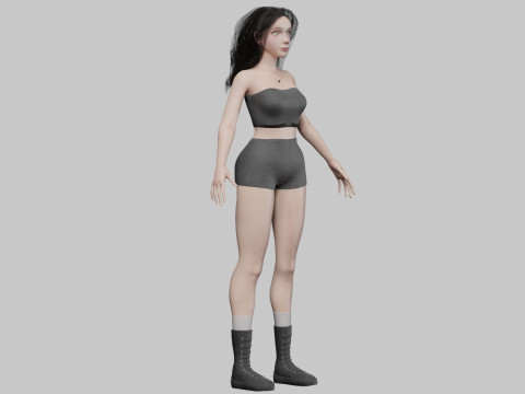 Cute stylized woman V35573 Modelo 3D