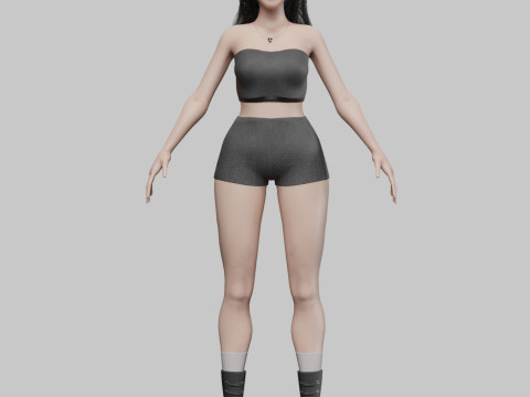 Cute stylized woman V35573 Modelo 3D