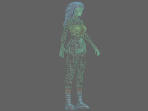 Cute stylized woman V35573 Modelo 3D