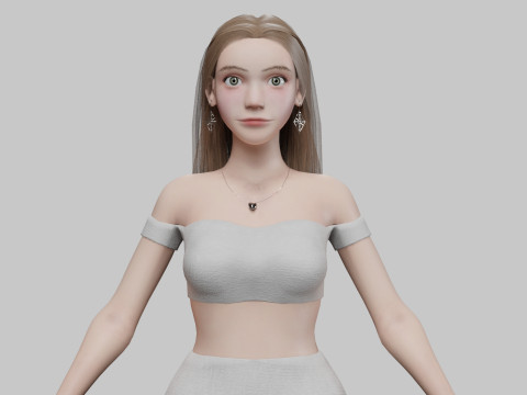 Cute teen woman V31862 3D Модель