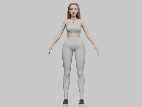 Cute teen woman V31862 3D Model