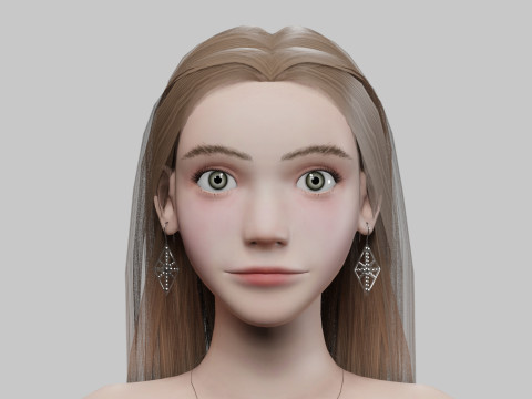 Cute teen woman V31862 3D Model
