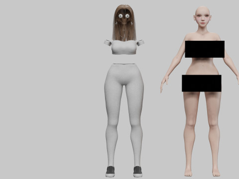 Cute teen woman V31862 3D Model