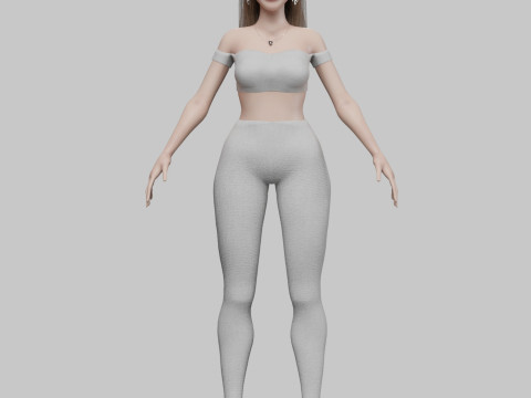 Cute teen woman V31862 3D Model