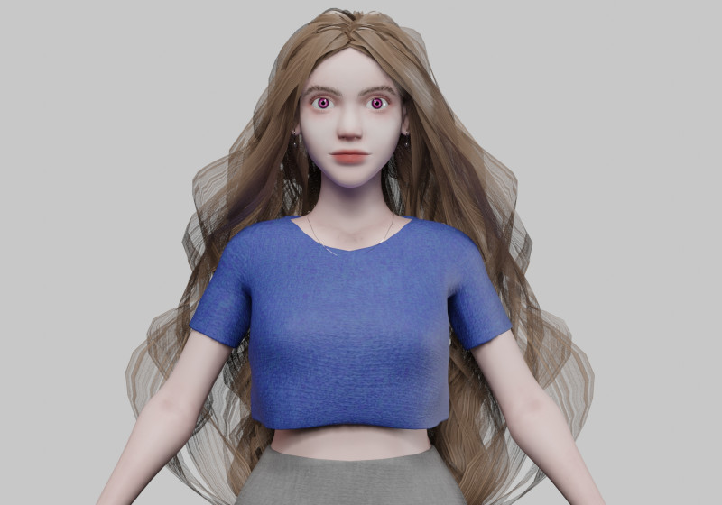 Cute Young Woman V36917 Modelo 3D .c4d .max .obj .3ds .fbx .stl .blend 
