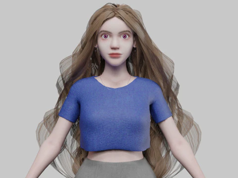 Cute Young Woman V36917 3D Model