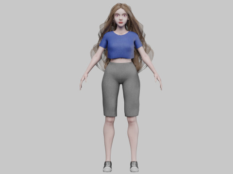 Cute Young Woman V36917 Modelo 3D