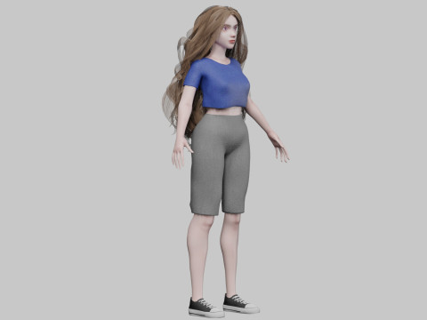 Cute Young Woman V36917 Modelo 3D