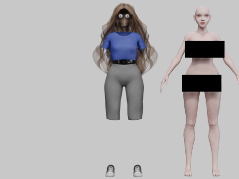 Cute Young Woman V36917 Modelo 3D