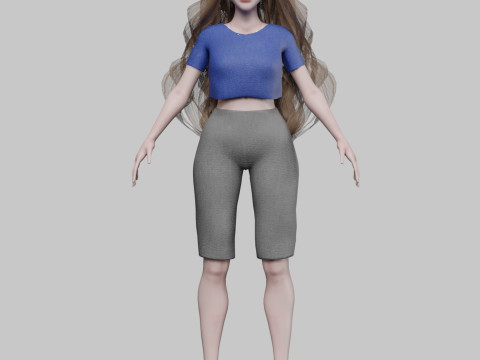 Cute Young Woman V36917 Modelo 3D