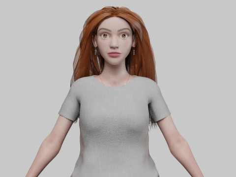 Pretty Basic Woman V32689 3D Model