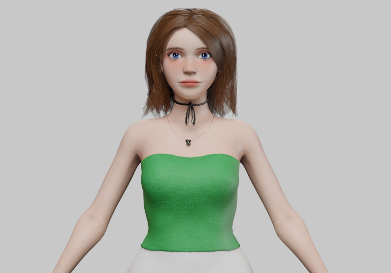 Pretty Beautiful woman V29096 3D Model .c4d .max .obj .3ds .fbx .stl .blend 