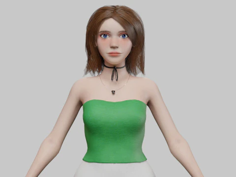 Pretty Beautiful woman V29096 3D Model