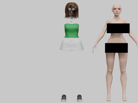 Pretty Beautiful woman V29096 3D Model