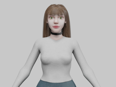 Pretty Cartoon woman V33718 3D मॉडल
